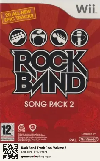 Rock Band Track Pack Volume 2 Nintendo Wii, PAL box front