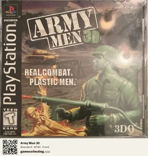 Army Men 3D PlayStation, NTSC box front
