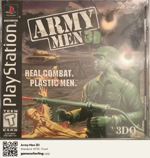Army Men 3D PlayStation, NTSC box front