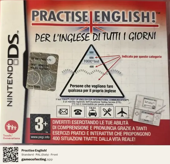 Practise English! Nintendo DS, Italy box front