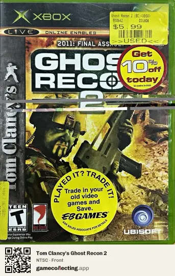 Tom Clancy's Ghost Recon 2 Xbox, NTSC box front