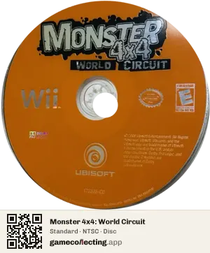 Monster 4x4: World Circuit Nintendo Wii, NTSC disc