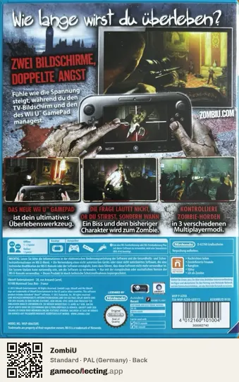 ZombiU Nintendo Wii U, Germany box back