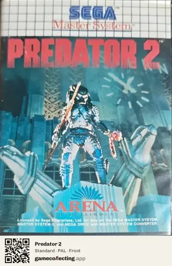 Predator 2 Sega Master System, PAL box front