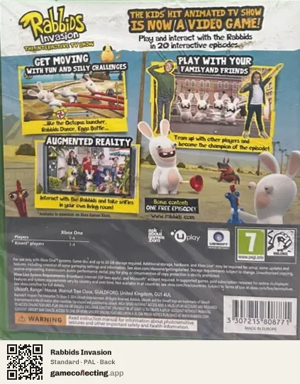 Rabbids Invasion Xbox One, PAL box back