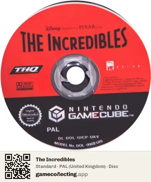 The Incredibles Nintendo GameCube, PAL disc