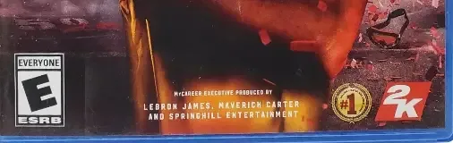 NBA 2K20, the ESRB box on its front