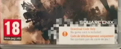 NieR: Automata, the PEGI square on its front