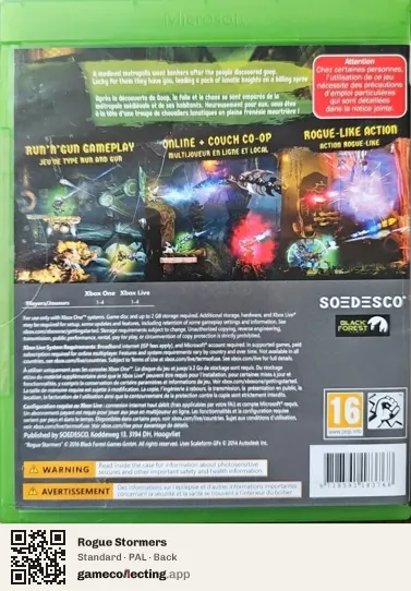 Rogue Stormers Xbox One, PAL box back