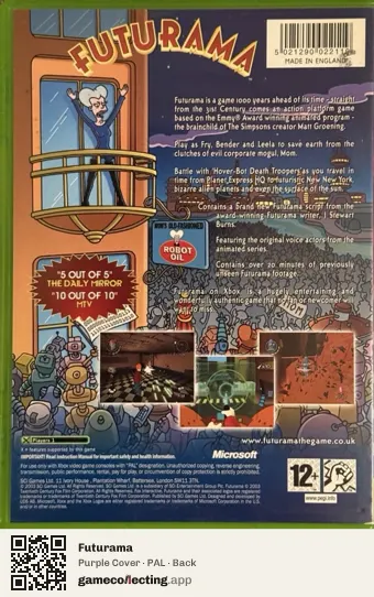 Futurama Xbox, PAL box back