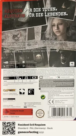 Resident Evil Requiem Nintendo Switch 2, Germany box back