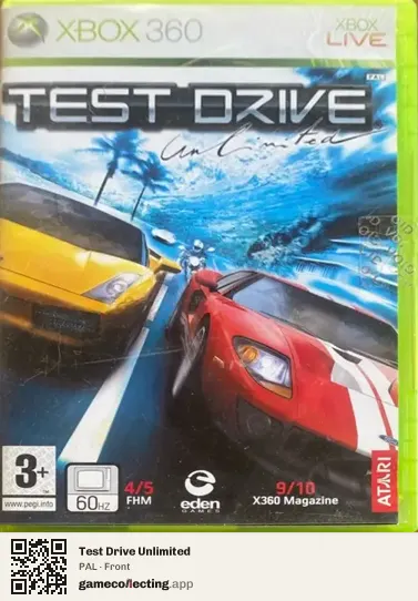 Test Drive Unlimited Xbox 360, PAL box front