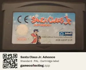 Santa Claus Jr. Advance Game Boy Advance, PAL cartridge label