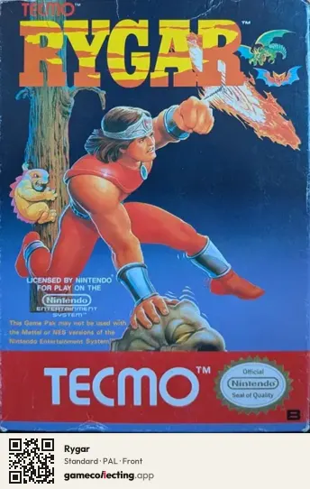 Rygar Nintendo Entertainment System, PAL box front