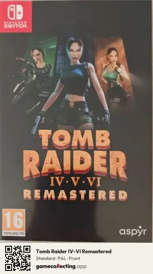 Tomb Raider IV-VI Remastered Nintendo Switch, PAL box front
