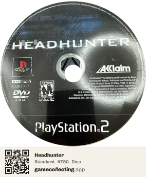 Headhunter PlayStation 2, NTSC disc