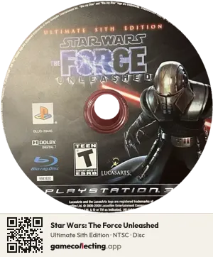 Star Wars: The Force Unleashed PlayStation 3, NTSC disc
