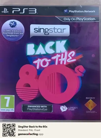 SingStar Back to the 80s PlayStation 3, PAL box front