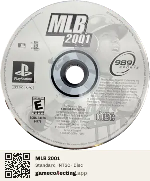 MLB 2001 PlayStation, NTSC disc