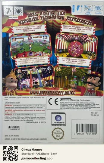 Circus Games Nintendo Wii, Italy box back