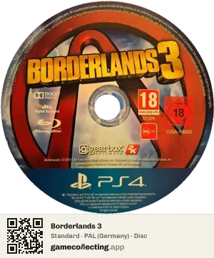 Borderlands 3 PlayStation 4, PAL disc