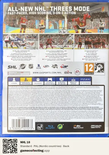 NHL 18 PlayStation 4, Nordic countries box back