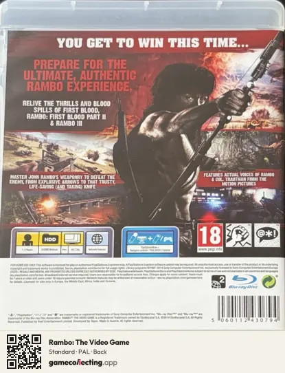 Rambo: The Video Game PlayStation 3, PAL box back