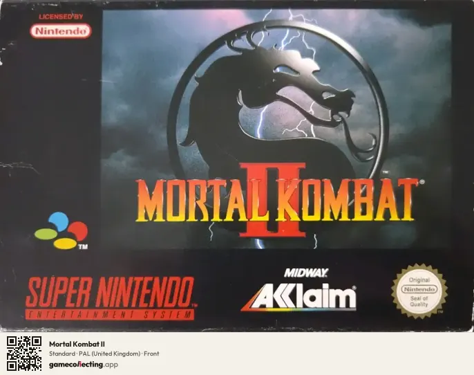 Mortal Kombat II Super Nintendo Entertainment System, United Kingdom box front