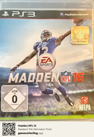 Madden NFL 16 PlayStation 3, Germany box front