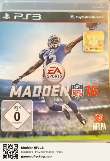 Madden NFL 16 PlayStation 3, Germany box front