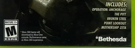 Fallout 3, the ESRB box on its front