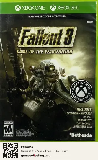 Fallout 3 Xbox 360, NTSC box front