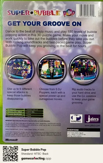 Super Bubble Pop Xbox, NTSC box back