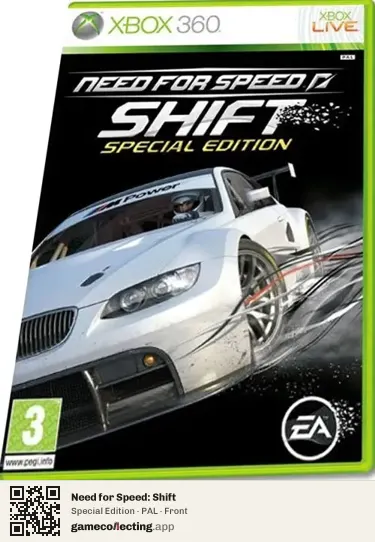 Need for Speed: Shift Xbox 360, PAL box front