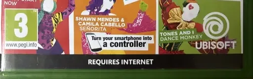 Just Dance 2021, the PEGI square on its front