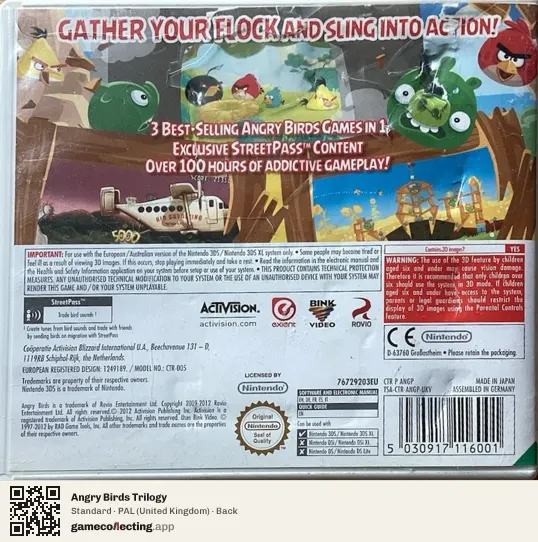 Angry Birds Trilogy Nintendo 3DS, United Kingdom box back