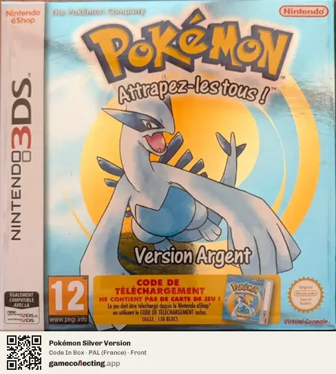 Pokémon Silver Version Nintendo 3DS, France box front