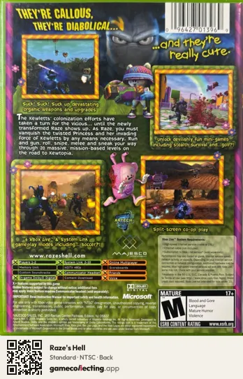 Raze's Hell Xbox, NTSC box back