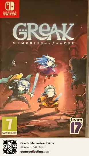Greak: Memories of Azur Nintendo Switch, PAL box front