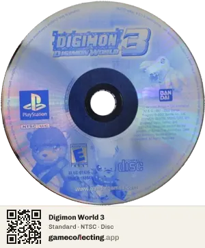 Digimon World 3 PlayStation, NTSC disc