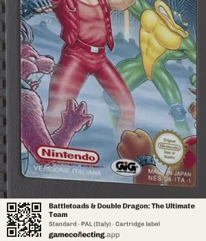 Battletoads & Double Dragon: The Ultimate Team Nintendo Entertainment System, PAL cartridge label