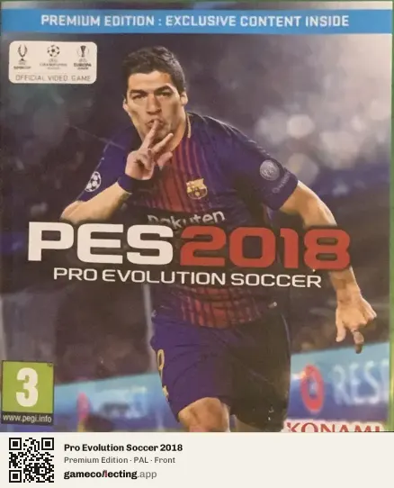 Pro Evolution Soccer 2018 Xbox One, PAL box front