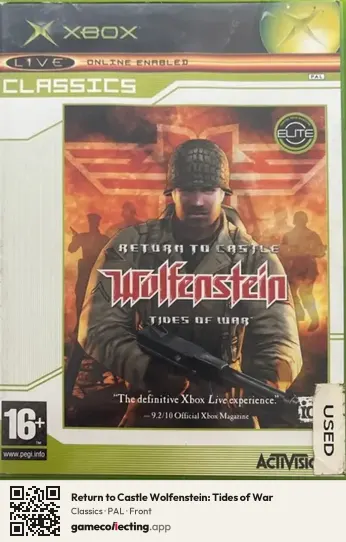 Return to Castle Wolfenstein: Tides of War Xbox, PAL box front