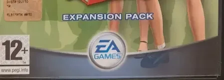 The Sims 2: University, the PEGI square on its front