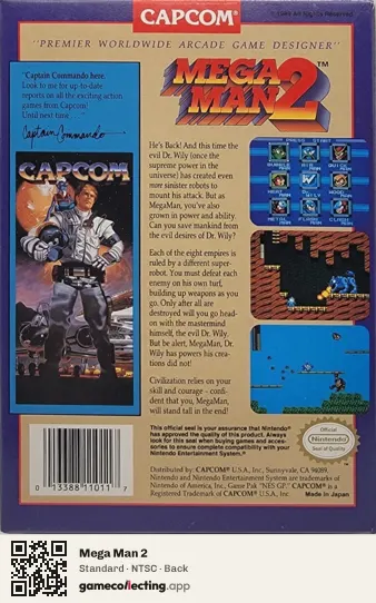 Mega Man 2 Nintendo Entertainment System, NTSC box back