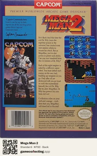 Mega Man 2 Nintendo Entertainment System, NTSC box back