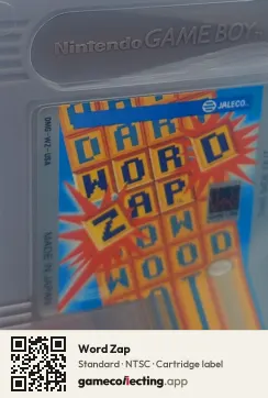 Word Zap Game Boy, NTSC cartridge label