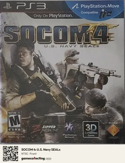 SOCOM 4: U.S. Navy SEALs PlayStation 3, NTSC box front