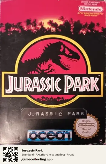 Jurassic Park Nintendo Entertainment System, Nordic countries box front