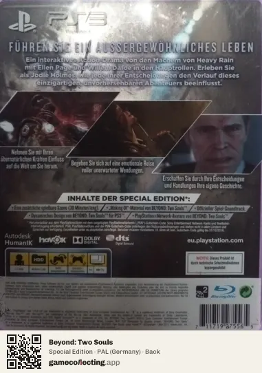 Beyond: Two Souls PlayStation 3, Germany box back